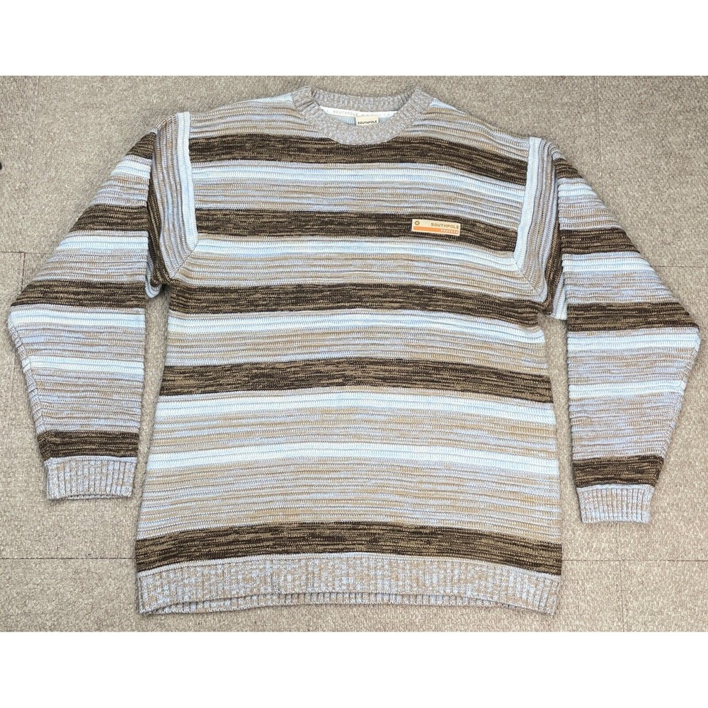 Southpole Men's Vintage Long Sleeve Striped‎ Sweater Size XL